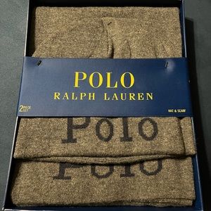 POLO Ralph Lauren Scarf & Hat Set Wool Blend NWT